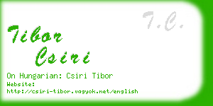 tibor csiri business card